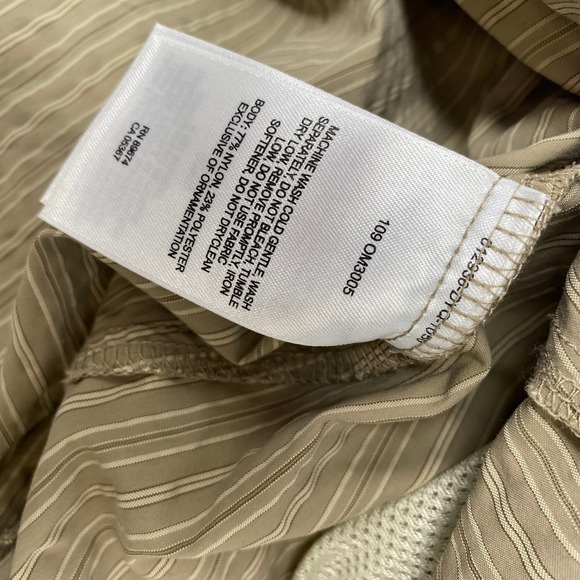 Mountain Hardwear XL Brown Striped Zipper Vented Short Sleeve Button‎ Up Shirt - Picture 5 of 8